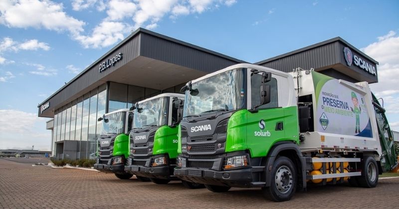 Campo Grande adota caminhões da Scania movidos a gás natural na coleta urbana