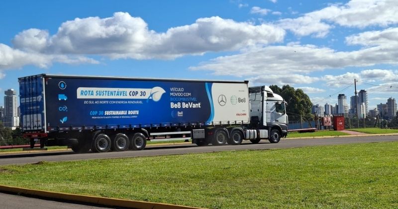 Be8 e Mercedes-Benz realizam rota sustentável para avaliar descarbonização na frota até a COP 30
