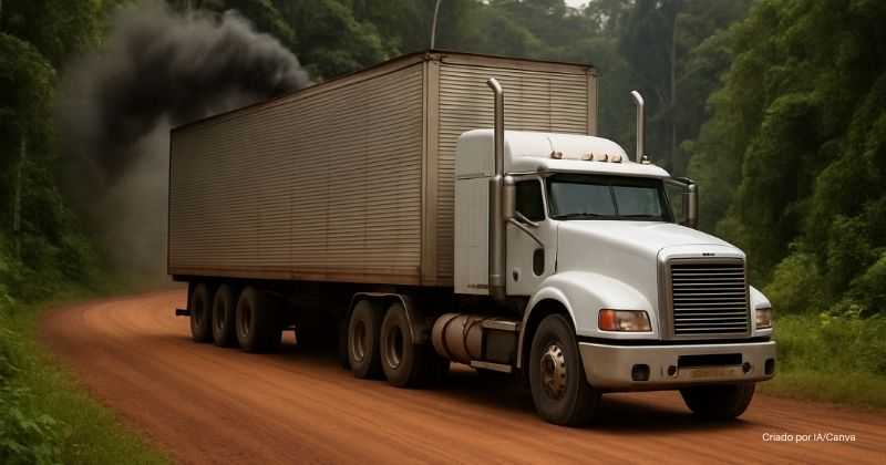 Caminhões a diesel da Zona Franca de Manaus concentram quase metade das emissões de transporte no Norte