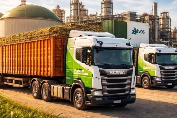 Atvos inicia operação de frota sustentável a biometano em parceria com a Scania