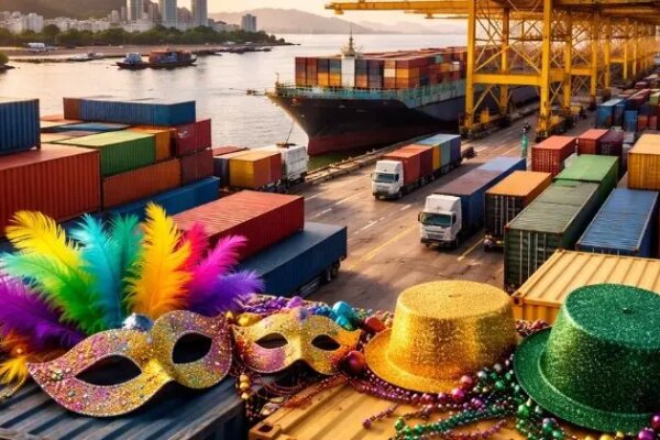 Santa Catarina vira hub logístico do Carnaval: importações via Porto de Itajaí crescem 71%, aponta Logcomex