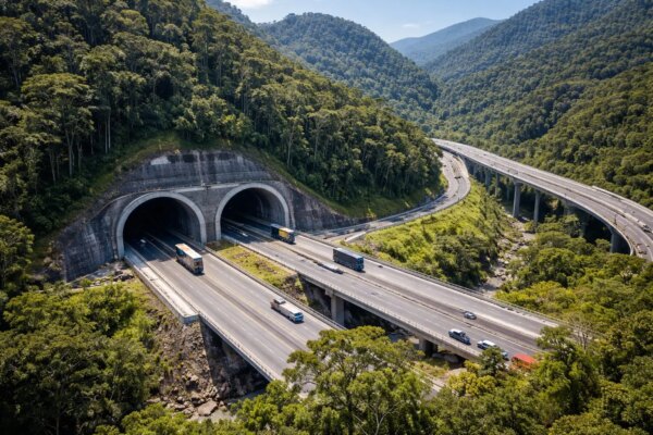 Licença ambiental viabiliza nova ligação Anchieta-Imigrantes com foco no transporte de cargas