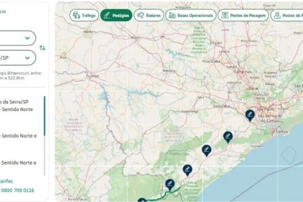 Arteris lança mapas interativos com condições de tráfego em tempo real em várias rodovias
