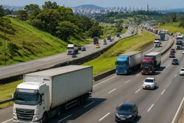 Tráfego de veículos pesados recua 4,1% e puxa queda nas rodovias de São Paulo em maio, mostra Veloe/Fipe